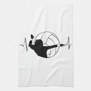 Volleyball - Volleyball Player Heartbeat Geschirrtuch