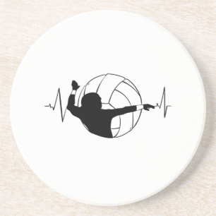 Volleyball - Volleyball Player Heartbeat Getränkeuntersetzer