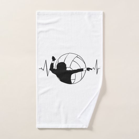 Volleyball - Volleyball Player Heartbeat Handtuch (Handtuch)