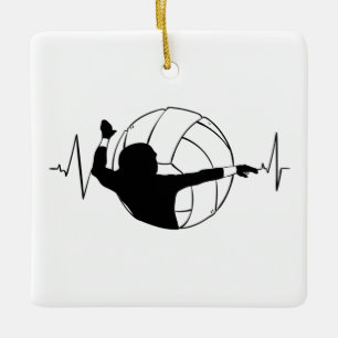 Volleyball - Volleyball Player Heartbeat Keramikornament