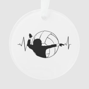 Volleyball - Volleyball Player Heartbeat Ornament