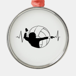Volleyball - Volleyball Player Heartbeat Ornament Aus Metall