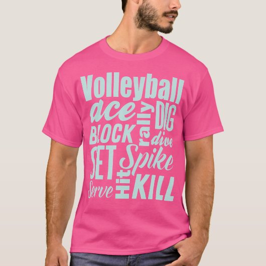 Volleyball Volleyball-Spieler in Ace T-Shirt (Vorderseite)