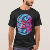 Volleyball Volleyballspiel Farbenfrohe Grafik T-Shirt (Vorderseite)
