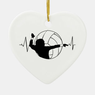 Volleyball - Volleyballspieler Herzschlag Keramik Ornament