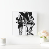 Volleyball-Wall-Uhr Quadratische Wanduhr (Zuhause)