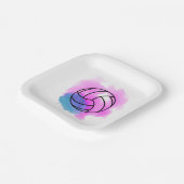 Volleyball Watercolor Abstrakt Pappteller (Gewinkelt)