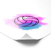 Volleyball Watercolor Fotodruck (Ecke)