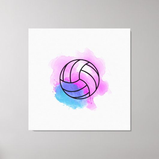 Volleyball Watercolor Leinwanddruck (Vorderseite)