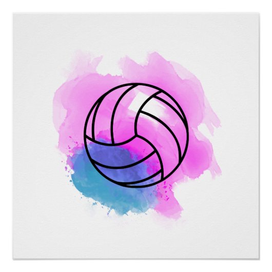 Volleyball Watercolor Poster (Vorderseite)