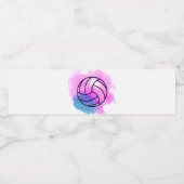 Volleyball Watercolor Wasserflaschenetikett (Einzelnes Label)