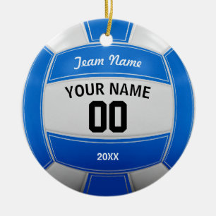 Volleyball Weihnachten Blau Keramik Ornament