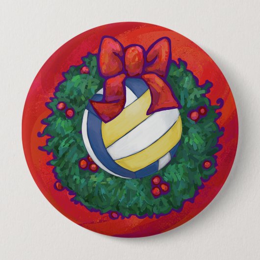 Volleyball Weihnachten Button (Vorderseite)