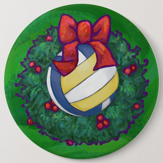 Volleyball Weihnachten Button (Vorderseite)