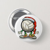 Volleyball-Weihnachten Button (Vorne & Hinten)