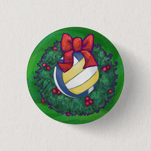 Volleyball Weihnachten Button (Vorderseite)