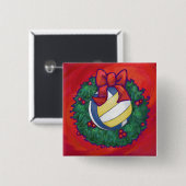 Volleyball-Weihnachten Button (Vorne & Hinten)