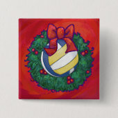 Volleyball-Weihnachten Button (Vorderseite)