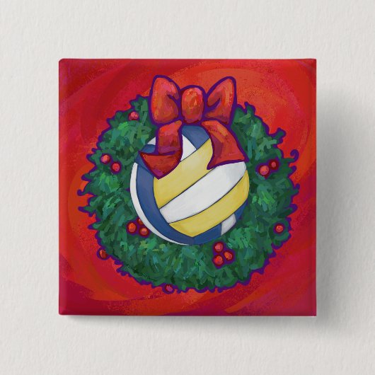 Volleyball-Weihnachten Button (Vorderseite)