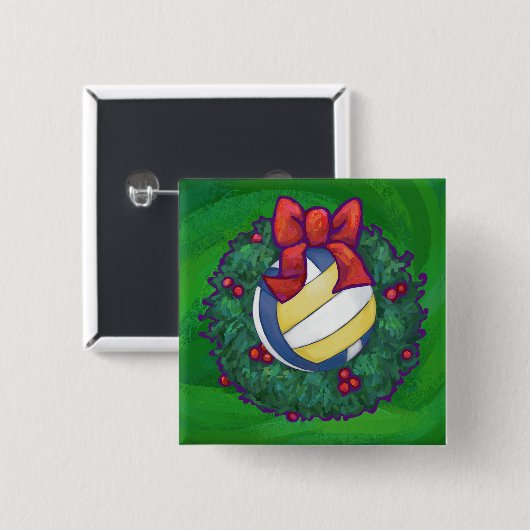 Volleyball Weihnachten Button (Vorne & Hinten)