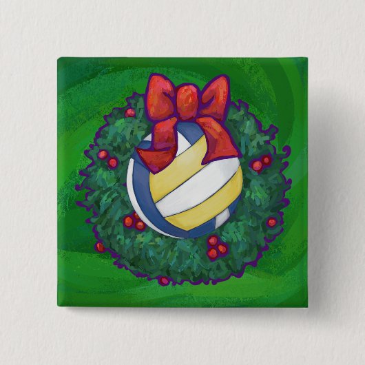 Volleyball Weihnachten Button (Vorderseite)