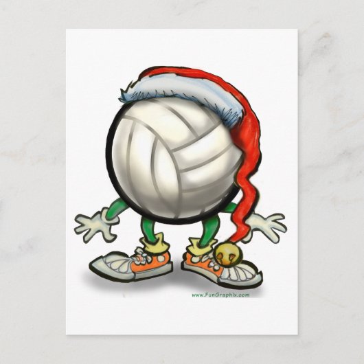 Volleyball-Weihnachten Feiertagspostkarte (Vorderseite)