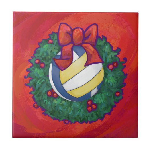 Volleyball Weihnachten Fliese (Vorderseite)