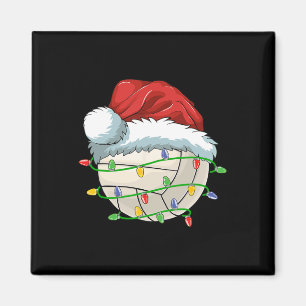 Volleyball Weihnachten Funny Sant Xmas Lights Voll Magnet