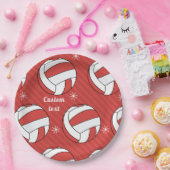 Volleyball Weihnachten gestreift festlicher Ball S Pappteller (Party)