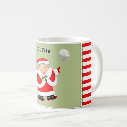 Volleyball Weihnachten Kaffeetasse (VorderseiteRechts)