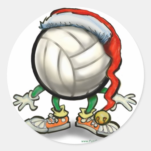 Volleyball Weihnachten Runder Aufkleber (Vorderseite)