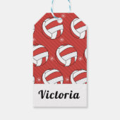 Volleyball Weihnachten Strichen Fester Ball & Schn Geschenkanhänger (Rückseite)