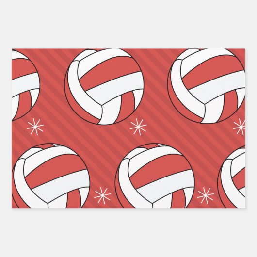 Volleyball Weihnachten Strichen Fester Ball Schnee Geschenkpapier Set (Vorderseite 2)