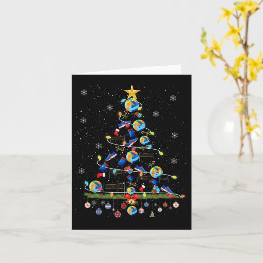 Volleyball Weihnachtsbaum Lichter Funny Xmas Sport Karte (Gelbe Blume)
