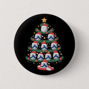 Volleyball Weihnachtsbaum Lichter Sportler Button