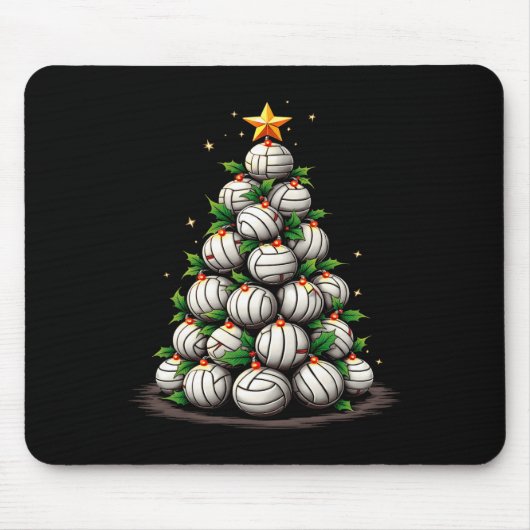 Volleyball Weihnachtsbaum Urlaub Mousepad (Vorne)