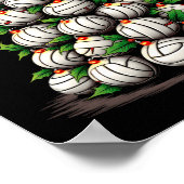 Volleyball Weihnachtsbaum Urlaub Poster (Ecke)