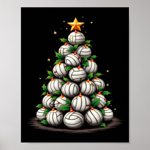 Volleyball Weihnachtsbaum Urlaub Poster