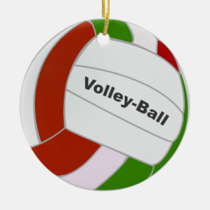 Volleyball-Weihnachtsbaumanhänger Keramik Ornament