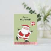 Volleyball Weihnachtsfeiertag Postkarte (Stehend Vorderseite)