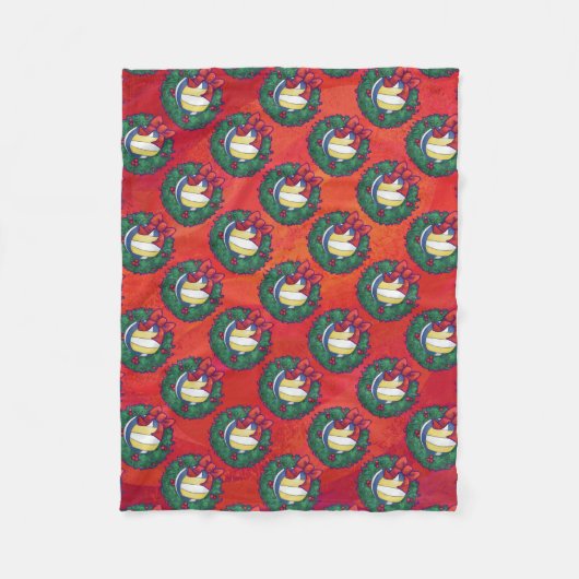 Volleyball Weihnachtsfest Fleecedecke (Vorderseite)