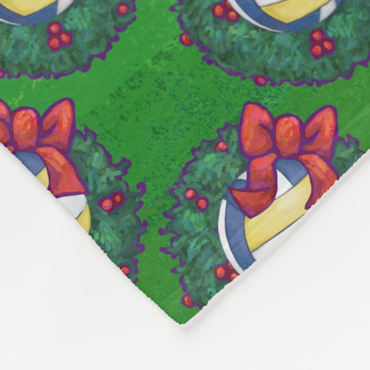 Volleyball Weihnachtsfest Fleecedecke (Ecke)