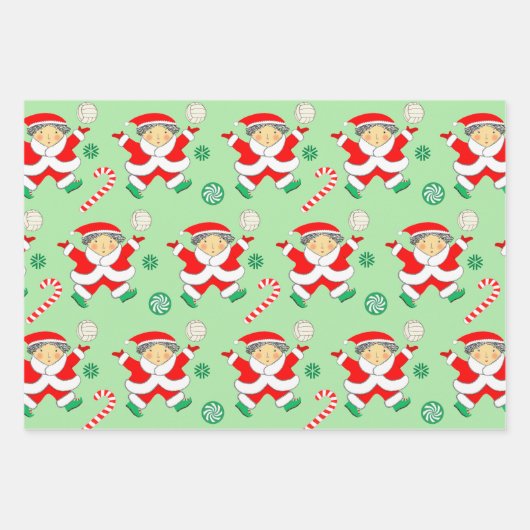 Volleyball Weihnachtsgeschenk Wrapping Paper Geschenkpapier Set (Vorderseite)