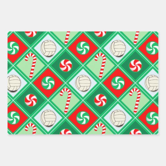 Volleyball Weihnachtsgeschenk Wrapping Paper Geschenkpapier Set (Vorderseite 3)