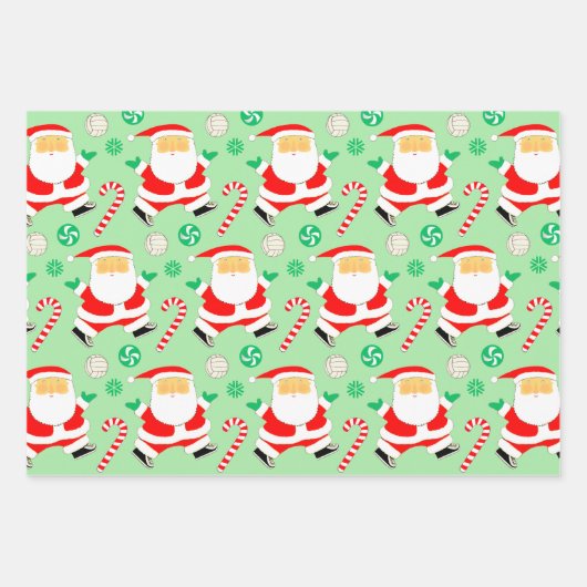 Volleyball Weihnachtsgeschenk Wrapping Paper Geschenkpapier Set (Vorderseite)