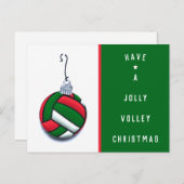 Volleyball Weihnachtskarten Feiertagspostkarte (Vorne/Hinten)