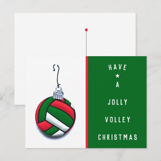 Volleyball Weihnachtskarten Feiertagspostkarte (Vorne/Hinten)