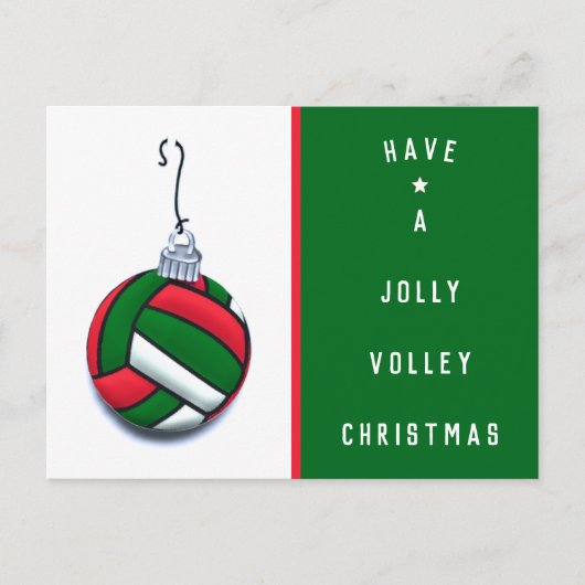 Volleyball Weihnachtskarten Feiertagspostkarte (Vorderseite)