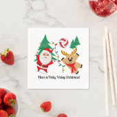 Volleyball Weihnachtsmann Cocktail Serviette (Beispiel)