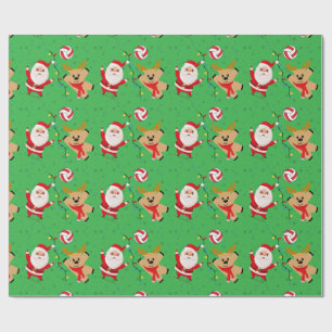 Volleyball Weihnachtsmann Geschenkpapier